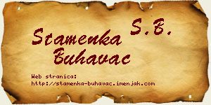 Stamenka Buhavac vizit kartica